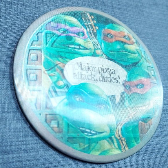 TMT VTG 3” 1980s Pizza Hut TEENAGE MUTANT NINJA TURTLES Lenticular Pin Button - Picture 7 of 9